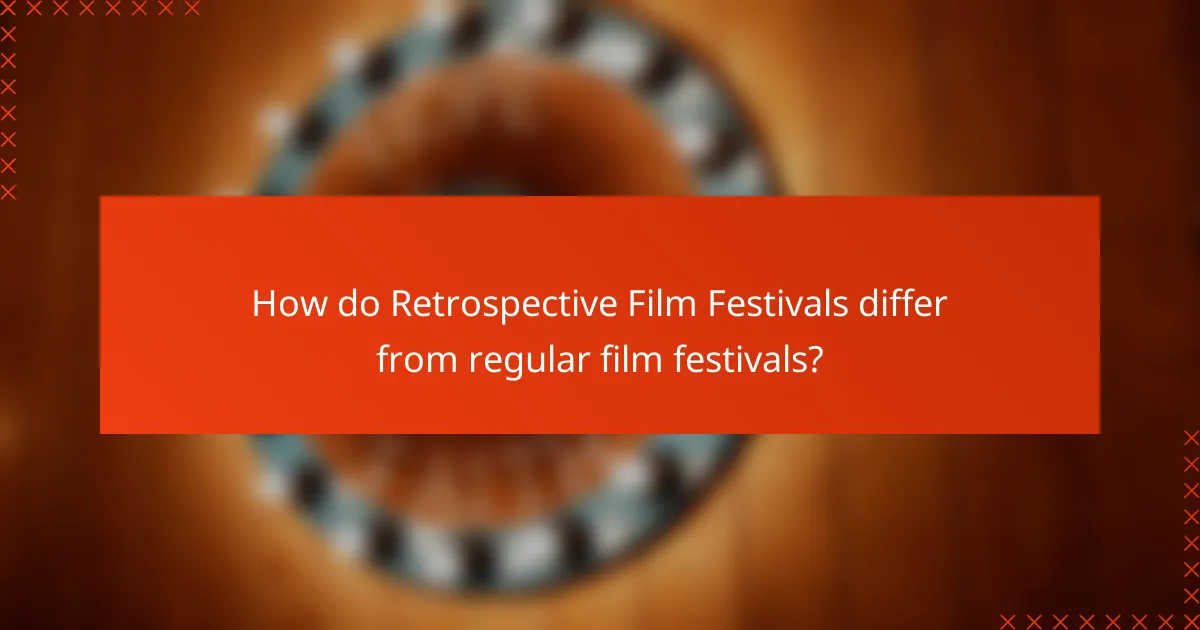 How do Retrospective Film Festivals differ from regular film festivals?