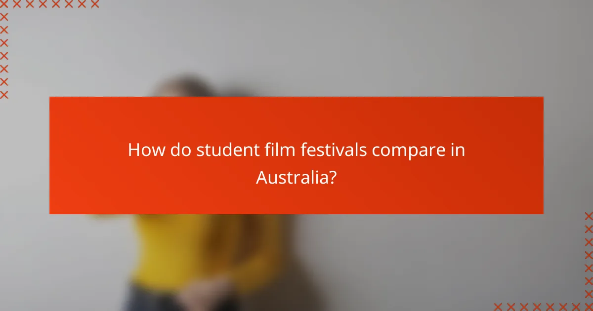 How do student film festivals compare in Australia?
