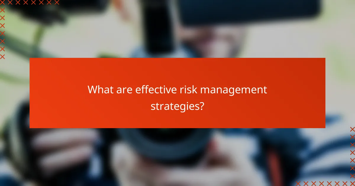 What are effective risk management strategies?