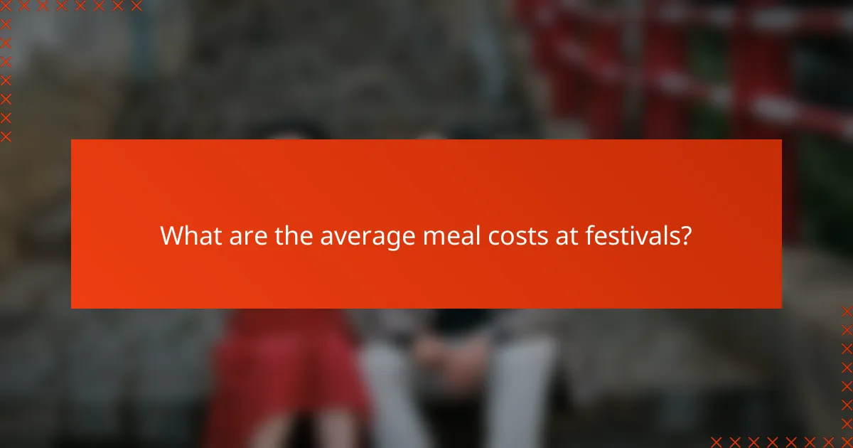 What are the average meal costs at festivals?