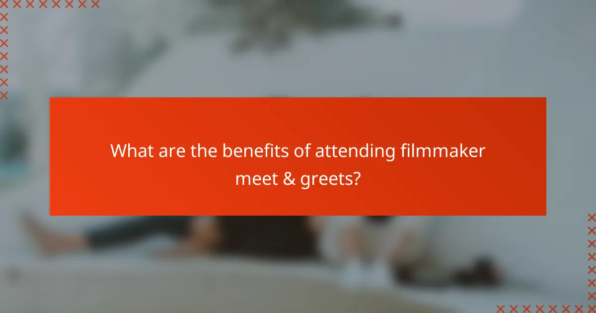 What are the benefits of attending filmmaker meet & greets?