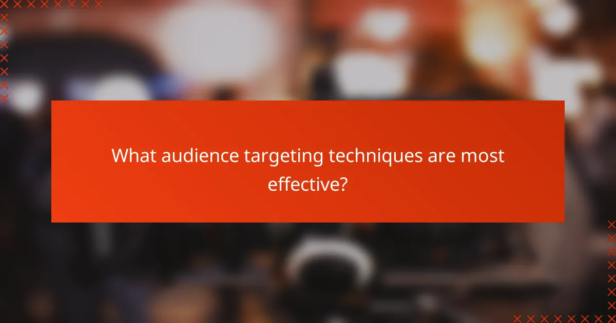What audience targeting techniques are most effective?